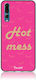 Hot Mess Back Cover Tempered Glass / Silicone Pink (Huawei P20 Pro)
