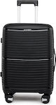 Amber Medium Travel Suitcase Black with 4 Wheels Height 65cm.