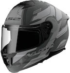 LS2 FF808 Stream Ii Shadow Matt Titanuim Grey Motorradhelm Volles Gesicht ECE 22.06 1550gr