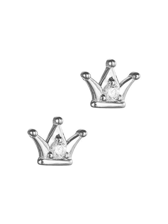 Ioannis Κόσμημα Kids Earrings Studs Crowns made of Silver