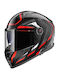 LS2 FF811 Vector II Alizer Gloss Black/Red Cască Moto Față întreagă DOT / ECE 22.06 1500gr cu Pinlock și Sunvisor