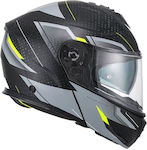 Faseed 917 Flip-Up Helmet with Sun Visor Grey Mat / Yellow