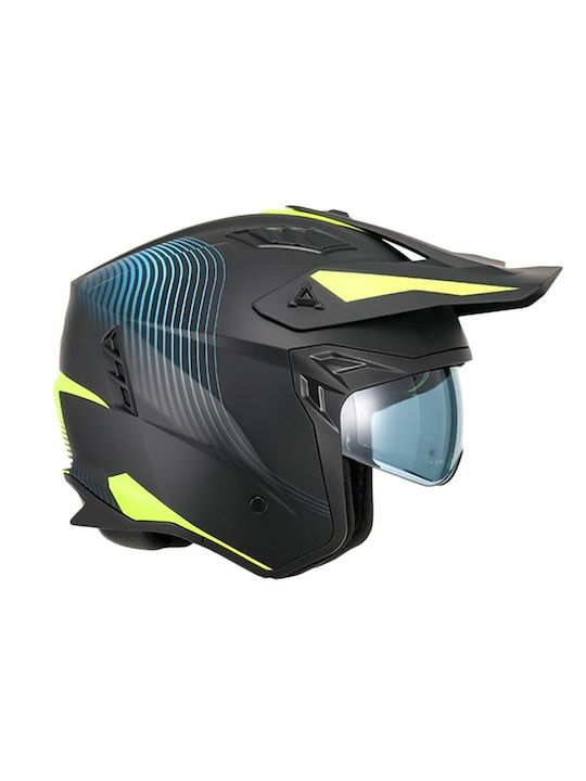 Faseed Χ1 Trail Black/Blue/Yellow Matt Cască Mo...