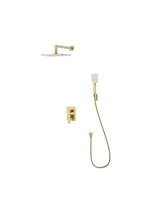 Inter Ceramic Set Mischer & Duschkopf für Wandmontage für Dusche Gold