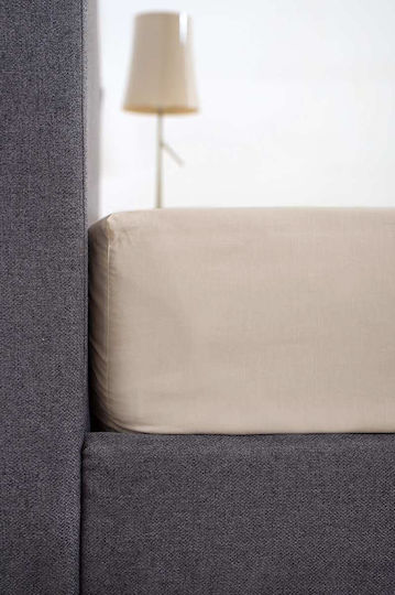 Biokarpet Σεντόνι Home View Λάστιχο Ecru-μονό 120x200cm +35cm