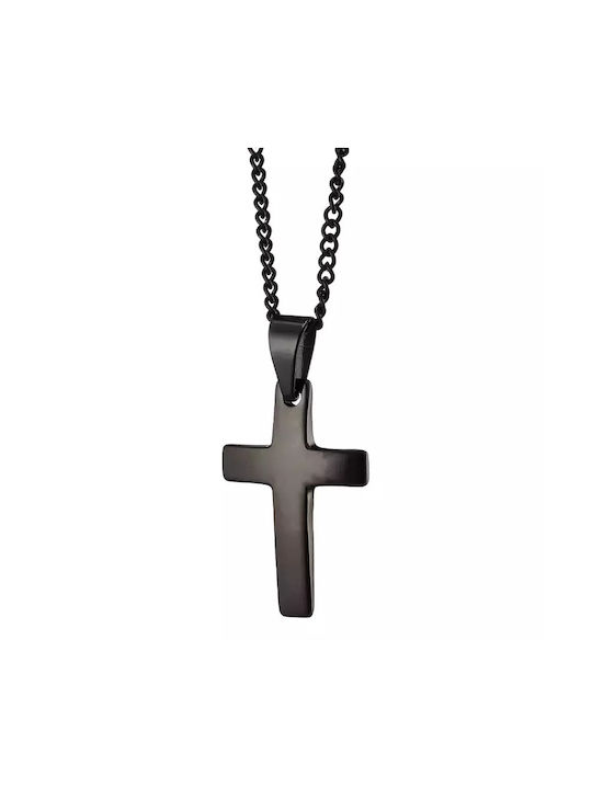 Oxzen Schwarz Herren Kreuz aus Stahl mit Kette