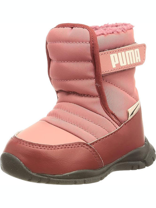 PUMA Nieve Kids Snow Boots with Velcro Pink