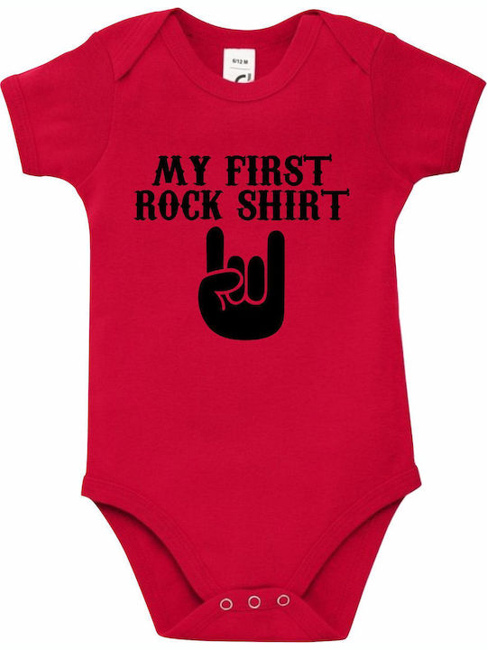 kirikoko My First Rosck Shirt Къс ръкав Red