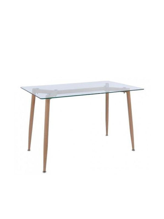 Fun-t Table with Glass Surface Natural 120x70x75cm