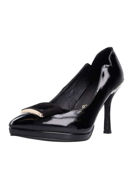 Menbur Patent Leather Black Low Heels