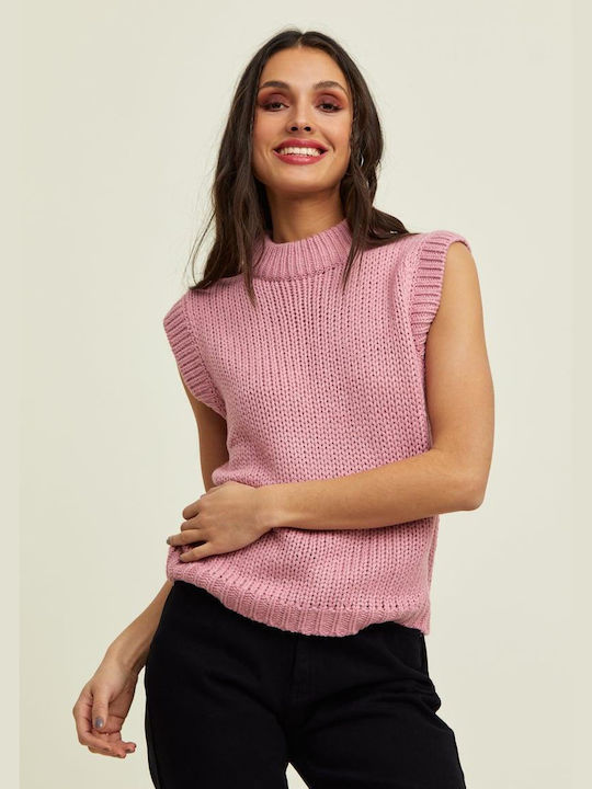 Rut & Circle Women's Sleeveless Sweater Pink