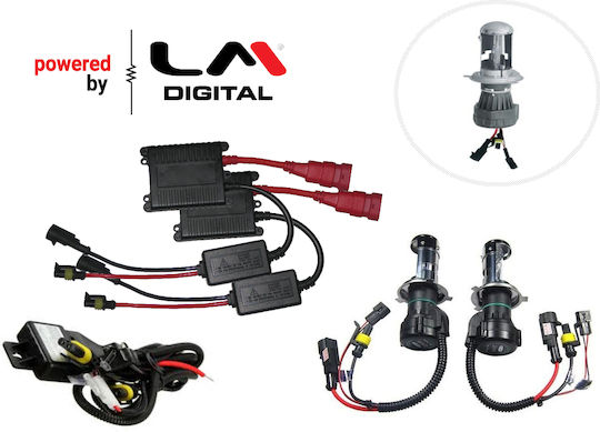 Kit Xenon Auto H4 35W 12V 6000K Alb Rece Xenon H4 6K