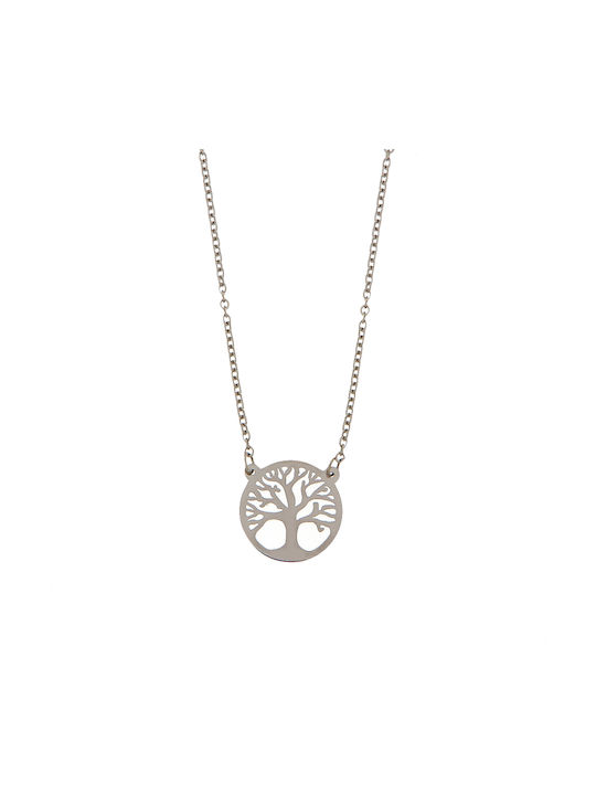 Daskalakis Necklace Tree from White Gold 14K