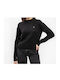 Calvin Klein pentru Femei Bluză din Bumbac Mânecă lungă Neagră