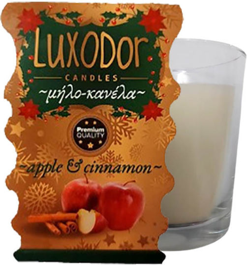Luxodor Χριστоулгенски свещи и свещници Стъклен Свещ Прозрачен 100 грама ябълка-канела Luxodor