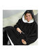 Huggle Velvet Blanket with Sleeves 50x85cm Black