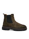 Leather Khaki Chelsea Boots