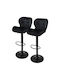 Hocker Bar mit Rückenlehne & Höhenverstellbar Black velvet 2Stück 41x47x79cm