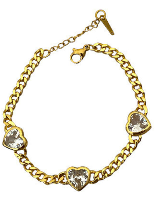 Bracelet with design Heart made of Steel Gold Plated