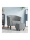 Barrel Armchair with Footstool Dark Grey 70x56x68cm