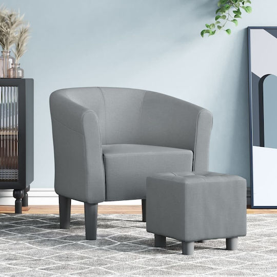 cu Puf Butoi 70x56x68cm Gri deschis cu Puf Butoi 70x56x68cm Gri deschis