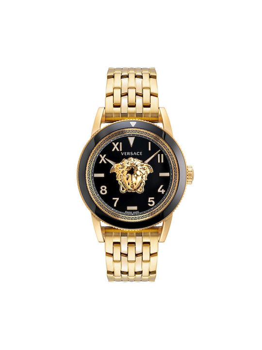 Versace Uhr Batterie mit Gold Metallarmband