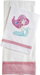 Christening Oilcloths Set White / Pink with Mermaid Theme