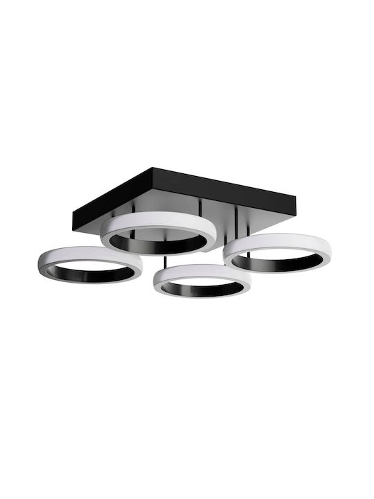 Alphab2b Modern Metal Ceiling Light with Integrated LED 35pcs Black