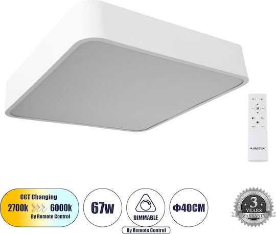 GloboStar Square Outdoor LED Panel 67W with Warm White Light 40x40cm