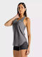 Squatwolf Damen Sportliches Bluse Ärmellos Gray