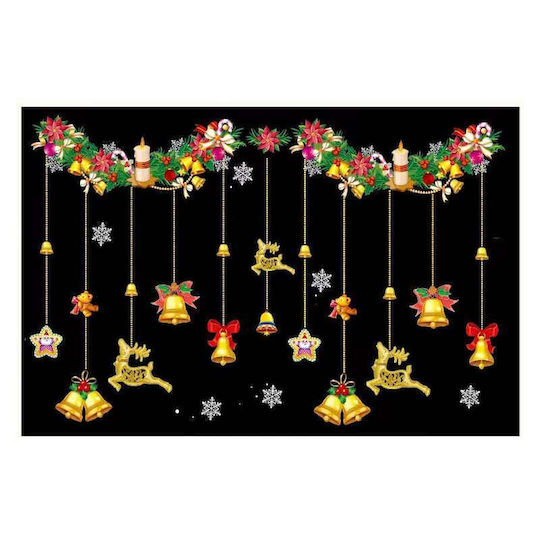 Crăciun Autocolante pentru Fereastră cu Design Καμπάνας 45x60cm.