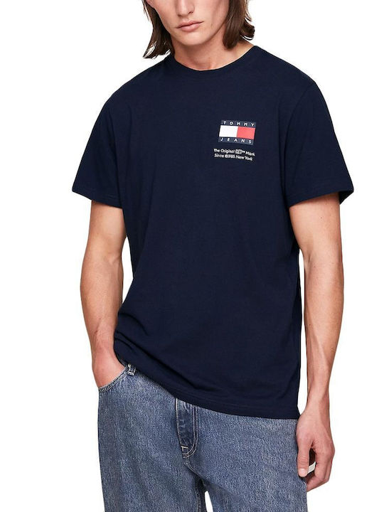 Tommy Hilfiger Essential Flag Men's Short Sleeve Blouse BLUE