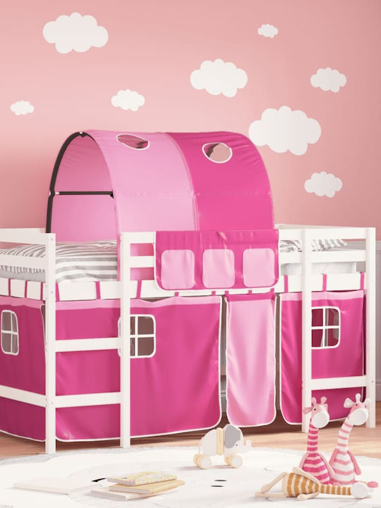 Παιδικό Κρεβάτι Κουκέτα Μονό Ροζ , για Στρώμα 80x200cm
