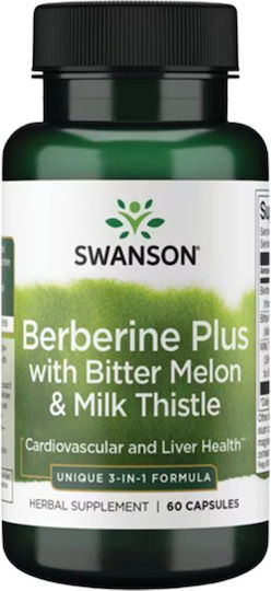 Swanson Berberine Plus With Bitter Melon & Milk Thistle 60 κάψουλες Melon