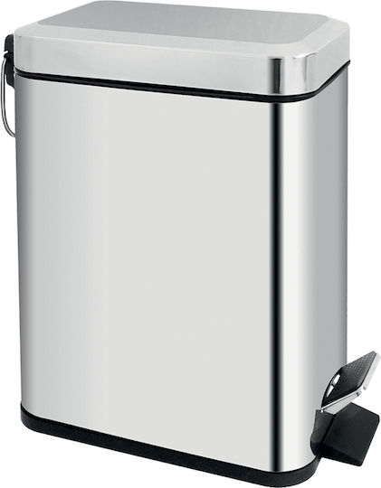 Homefit Inox Καλαθάκι Μπάνιου 5lt Ασημί