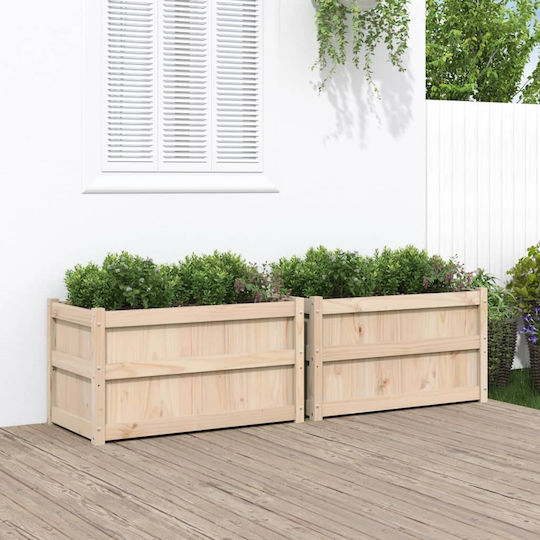 vidaXL Set 2 Blumenkästen Holz Beige