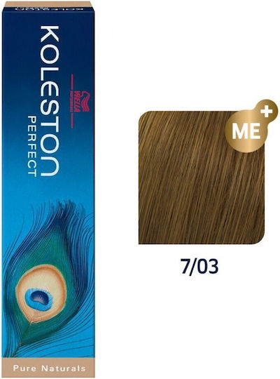 Wella Koleston Perfect Pure Naturals Haarfärbemittel 7/03 Natürliche Blond Gold Permanenter Farbstoff 60ml