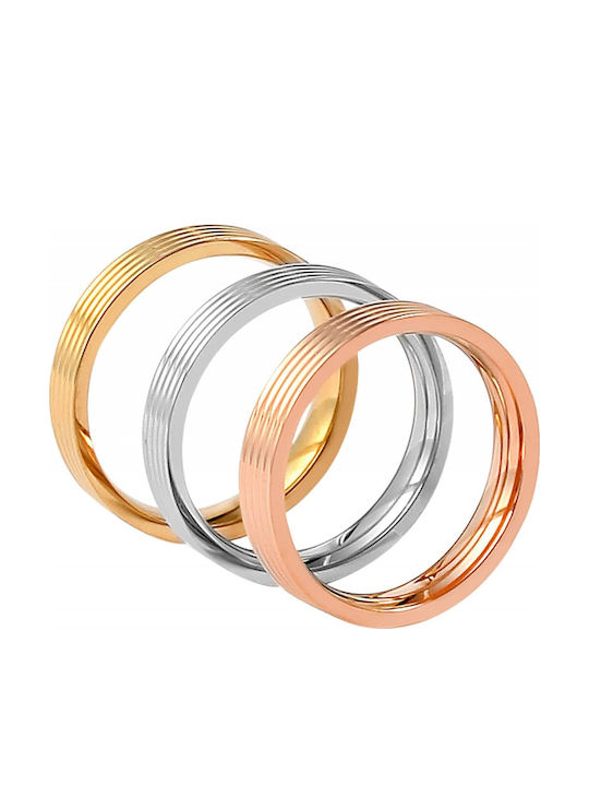 Akzent Set Rings made of Steel Gold Plated