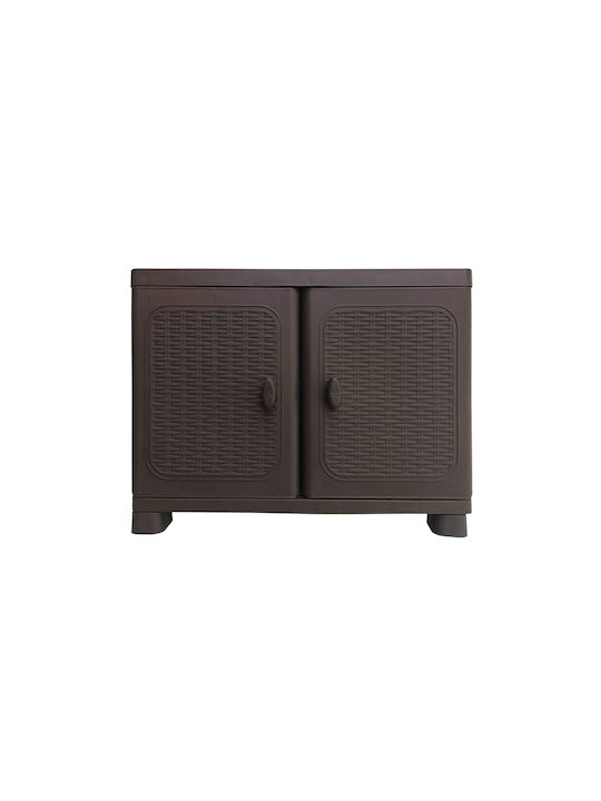 Doppelflügeliger Außenschrank Petra Case Kunststoff mit 1 Regal Für kleine Räume 70x44x54cm