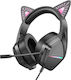 Borofone BO106 Over Ear Gaming Headset με σύνδεση 3.5mm Black / Pink