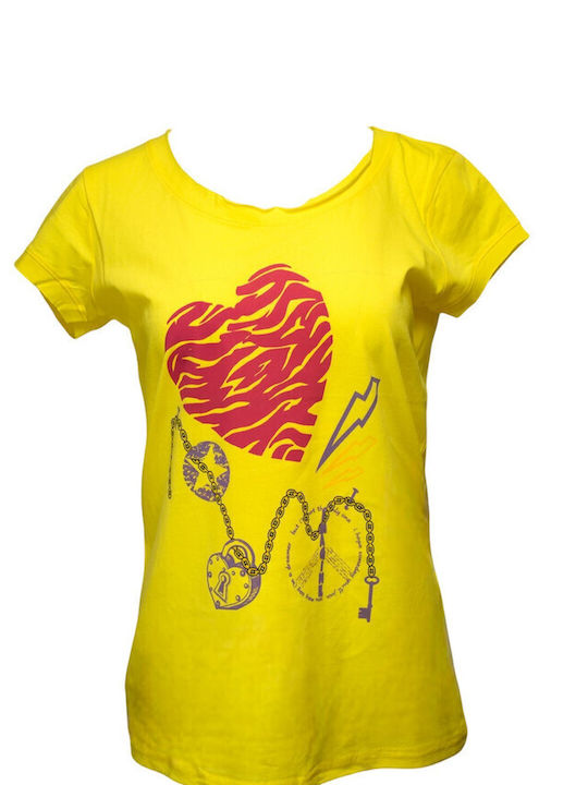 Bodymove Γυναικείο Αθλητικό T-shirt Κίτρινο