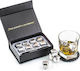 Whisky Stones Διακοσμητικά Παγάκια Ανοξείδωτα με Σουβέρ & Τσιμπίδα 11τμχ