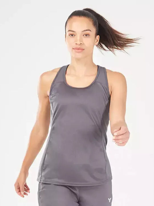 Squatwolf Damen Sportliches Bluse Ärmellos Gray