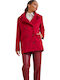 Women's Red Coat with Buttons