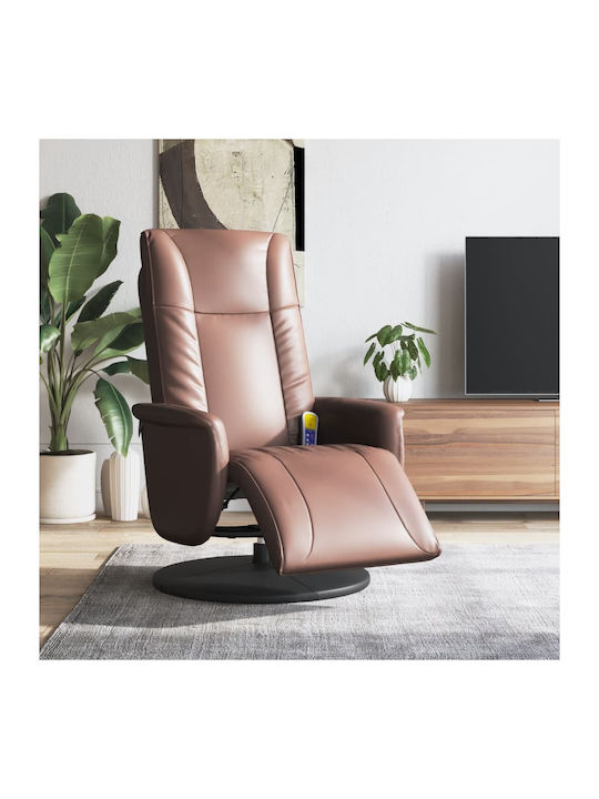 Πολυθρόνα Relax Massage με Υποπόδιο από Δερματί...