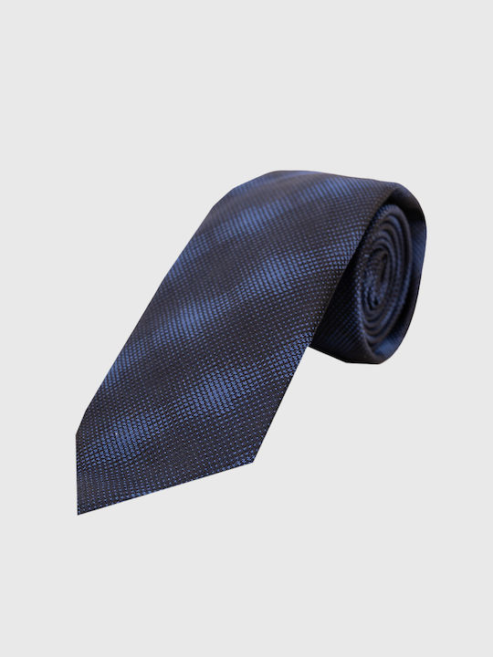 Hugo Boss Ανδρική Γραβάτα Μεταξωτή με Σχέδια σε Μπλε Χρώμα