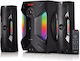 Geepas GMS8507 Ασύρματα Ηχεία Υπολογιστή 2.1 με RGB Φωτισμό και Bluetooth Μαύρα