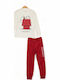 Cimpa Kinder Schlafanzug Winterlich Baumwoll Bordeaux