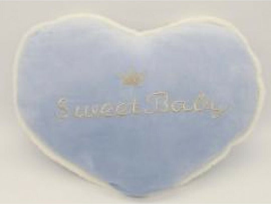Natural Home Διακοσμητικό Μαξιλάρι Κούνιας Sweet Baby Καρδιά Γαλάζιο