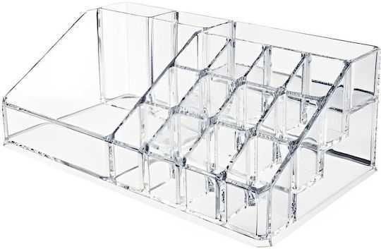 Kosmetikorganisator mit 16 Fächern Transparent 20x7x7cm